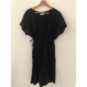 Oak and Fort Relaxed Waist Tie Black Dress